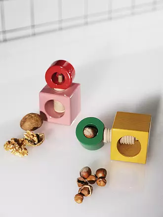 ALESSI | Schiaccianoci TWERGI in legno di faggio rosa/rosso | 